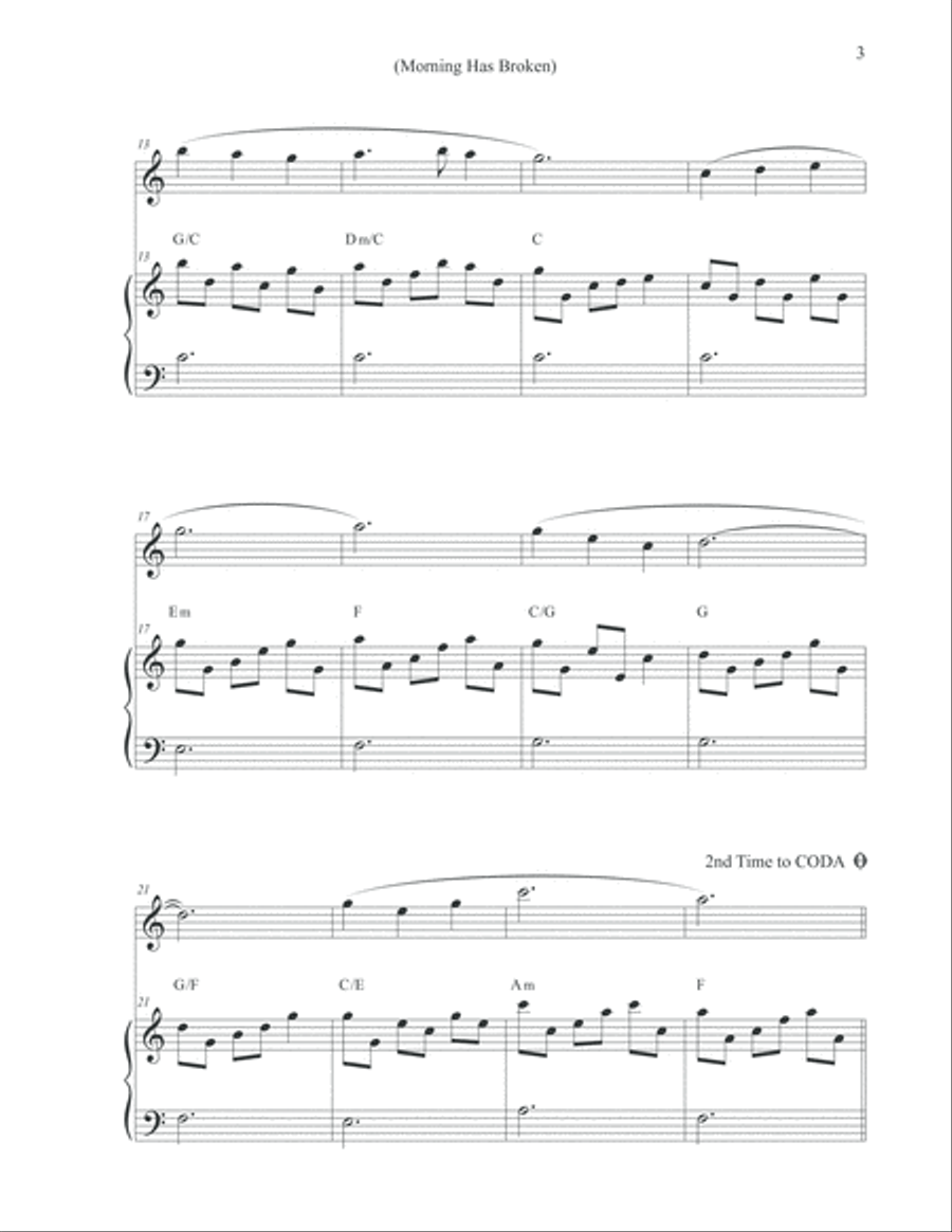Morning Has Broken - Solo Flute Flute Solo scores gallery preview page 3