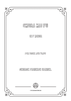 Book cover for Handel-Ombra mai fu in f minor,for Voice and Piano