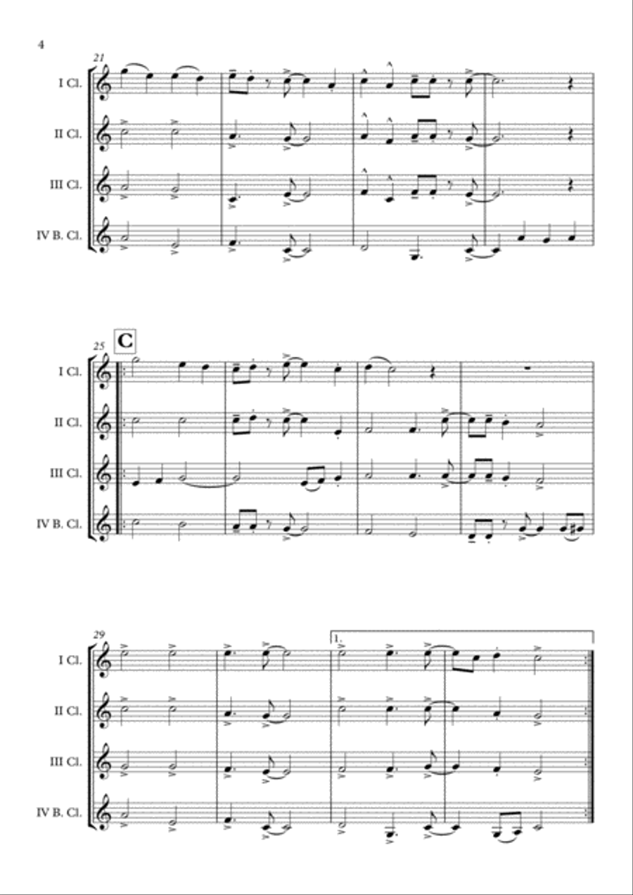 I Want You Back Clarinet Quartet scores gallery preview page 5