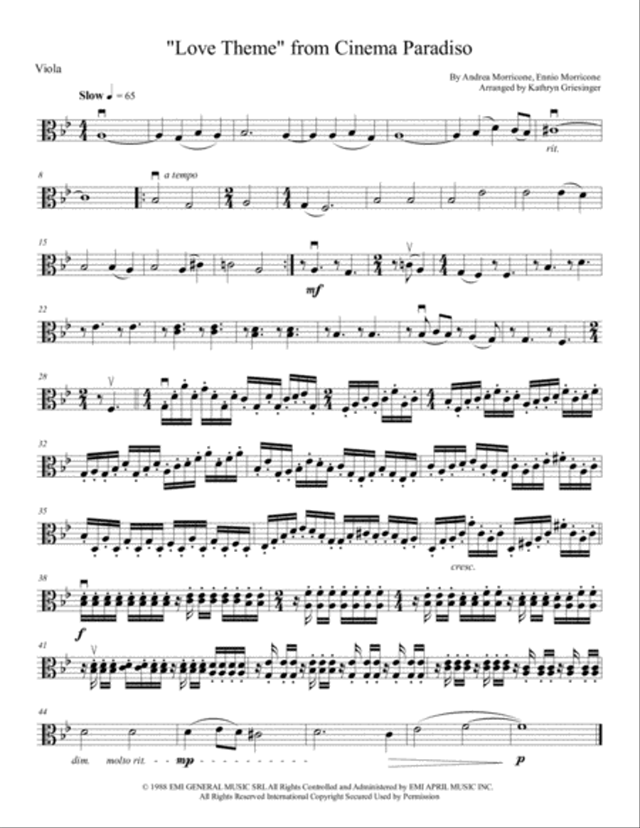 Cinema Paradiso Cinema Paradiso String Quartet scores gallery preview page 3
