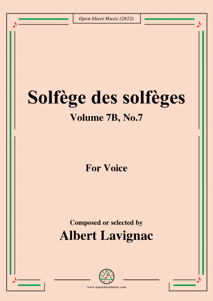 Lavignac-Solfege des solfeges,Volume 7B No.7,for Voice