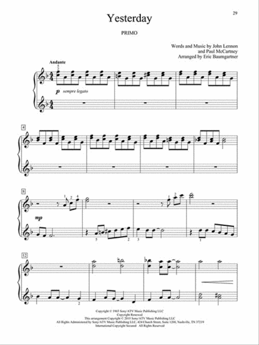 Easy Pop Duets Easy Piano scores gallery preview page 6