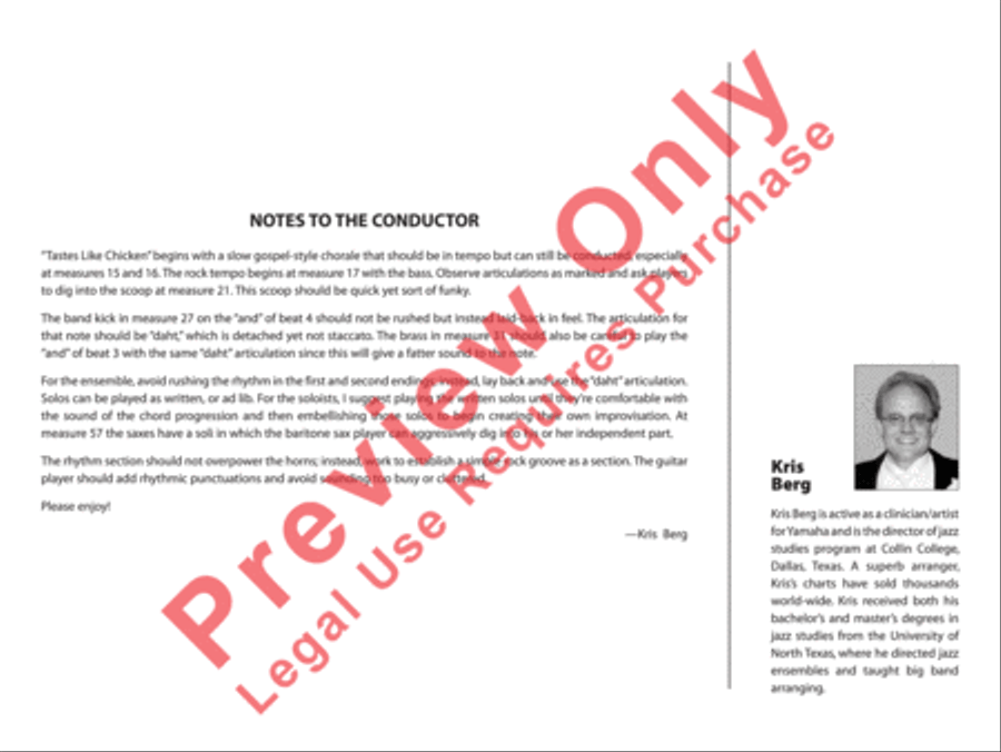 Tastes Like Chicken Jazz Ensemble scores gallery preview page 3