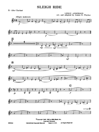 Book cover for Sleigh Ride: E-flat Alto Clarinet