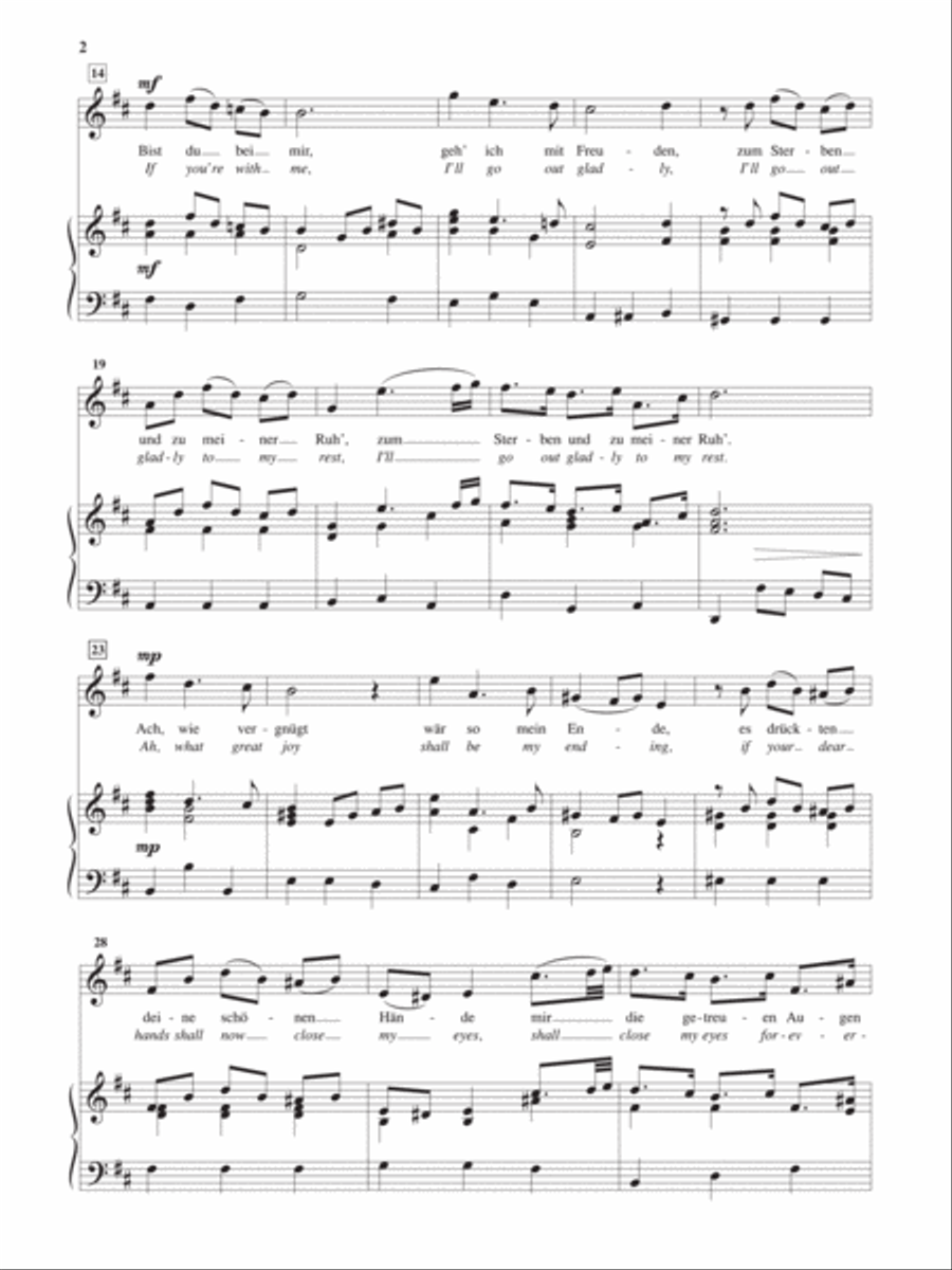 Bist Du Bei Mir (If You’re with Me) [High Voice] High Voice scores gallery preview page 2