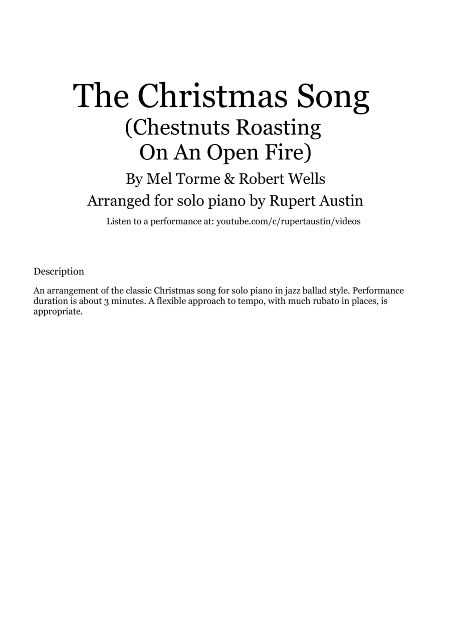 The Christmas Song (chestnuts Roasting On An Open Fire) Piano Solo scores gallery preview page 1