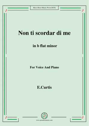 Book cover for De Curtis-Non ti scordar di me in b flat minor