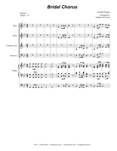 Bridal Chorus (for Woodwind Quartet - Organ Accompaniment) image number null
