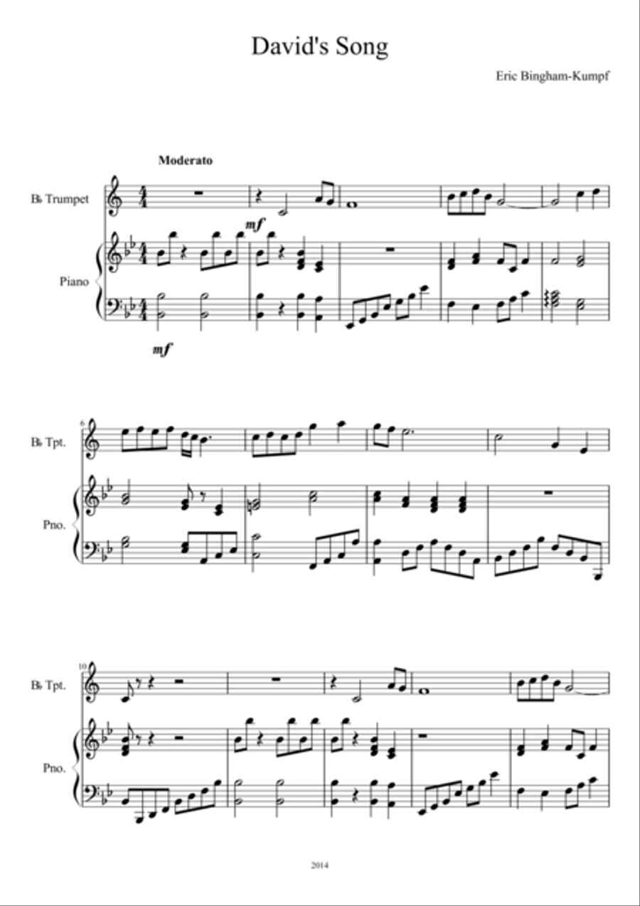 David's Song David's Song Trumpet Duet scores gallery preview page 1