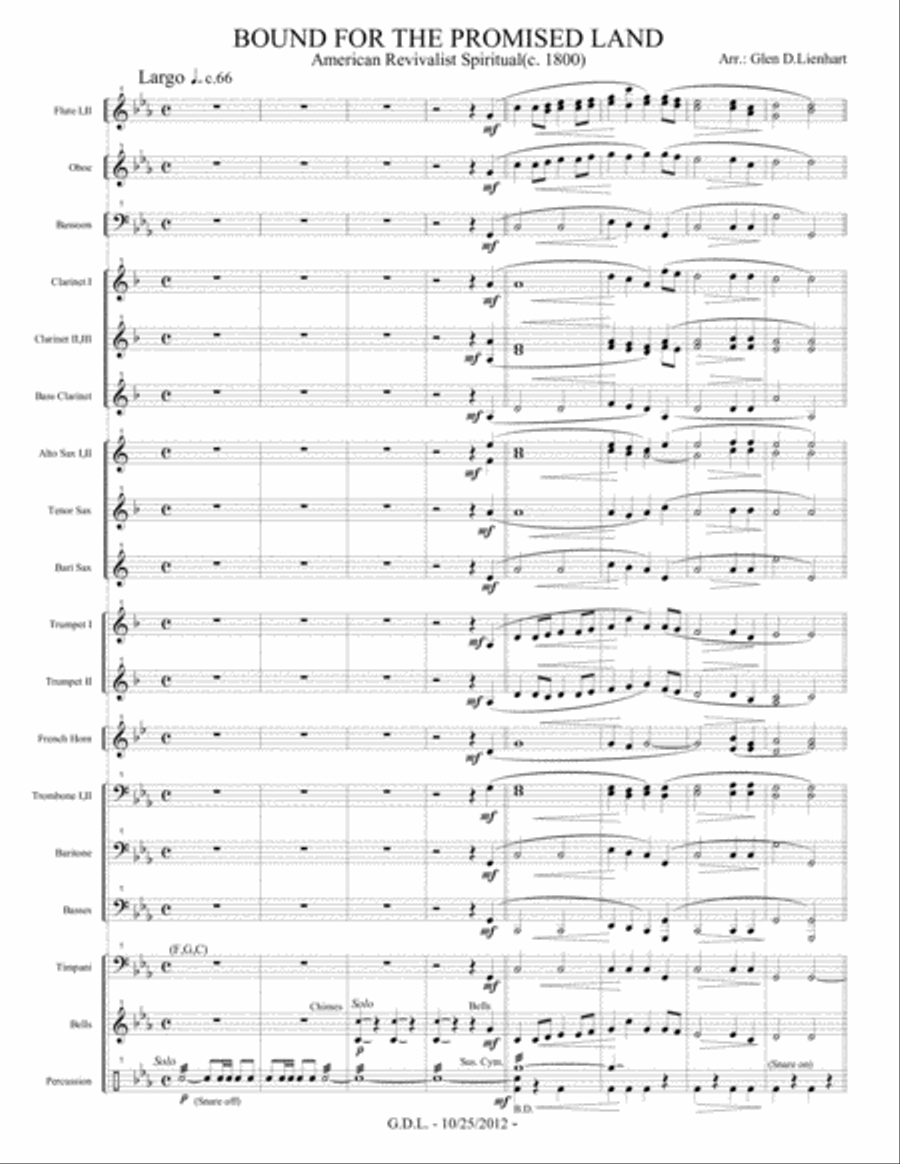Bound for the Promised Land Concert Band scores gallery preview page 1