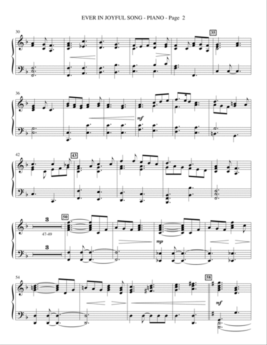 Ever In Joyful Song - Piano Choir scores gallery preview page 2
