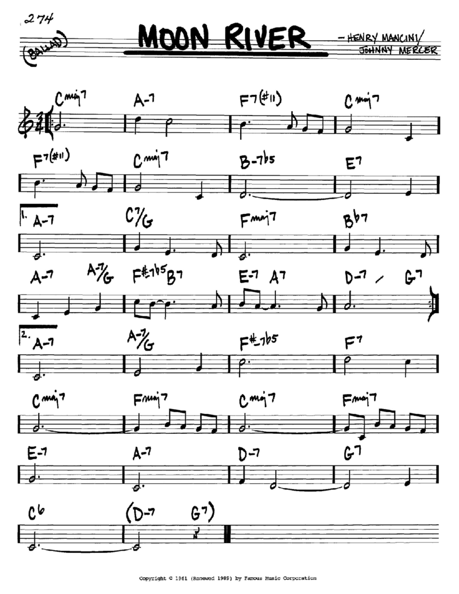 Moon River Moon River Piano scores gallery preview page 1