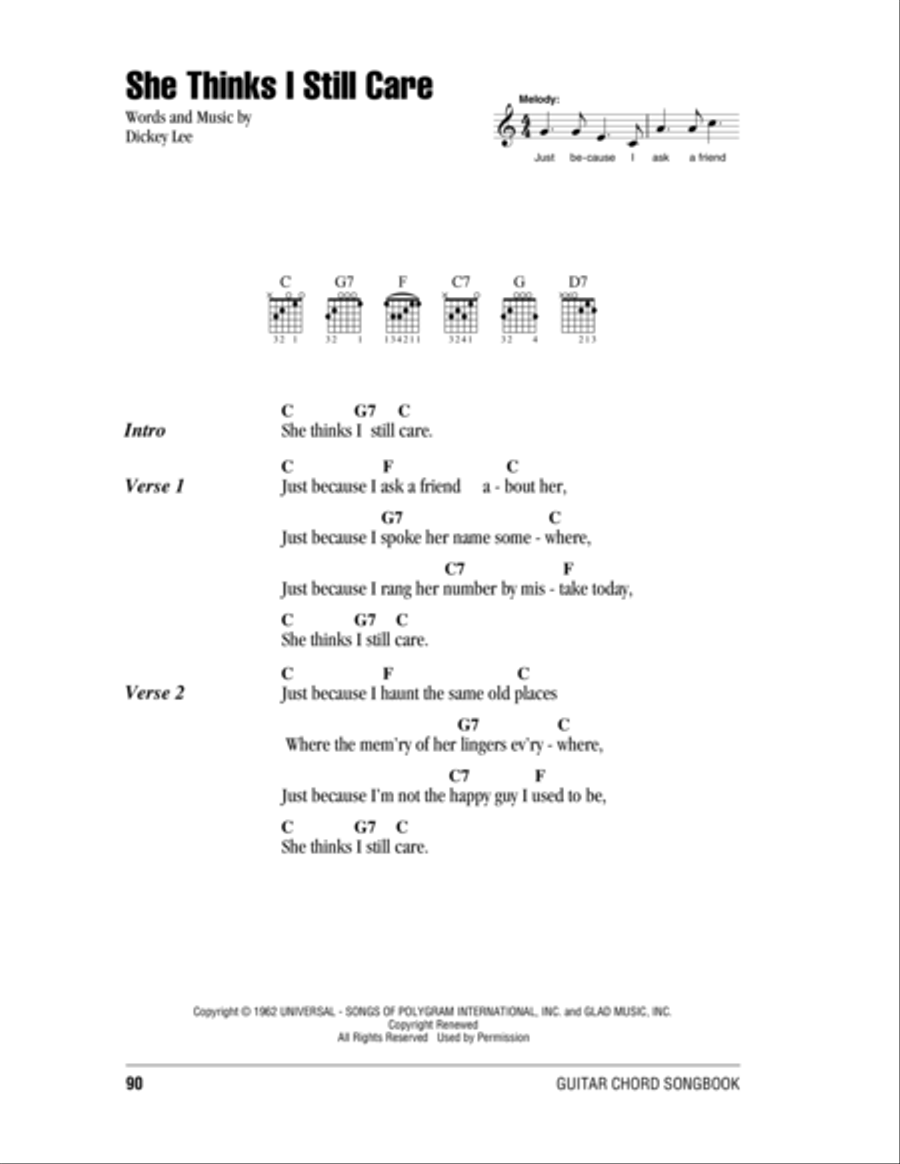 She Thinks I Still Care Electric Guitar scores gallery preview page 1