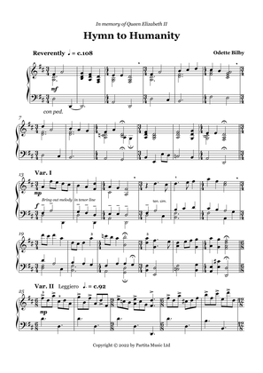 In memory of Queen Elizabeth II: Hymn to Humanity (Piano Solo Grade 7)