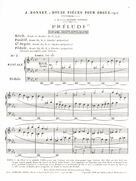 Douze Pieces pour Grand-Orgue, Op. 5