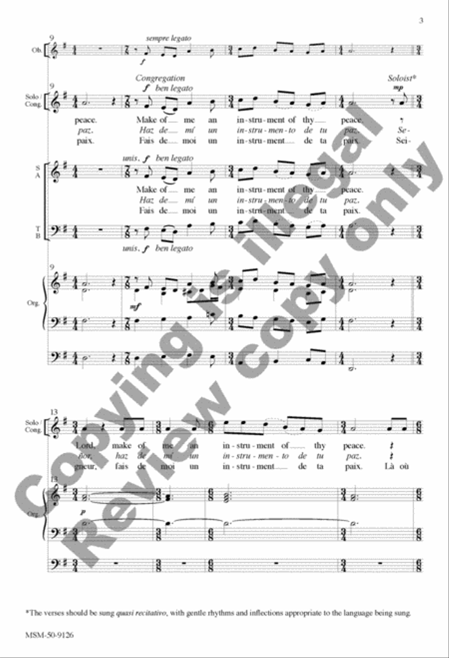 Peace Prayer of St. Francis 4-Part scores gallery preview page 13