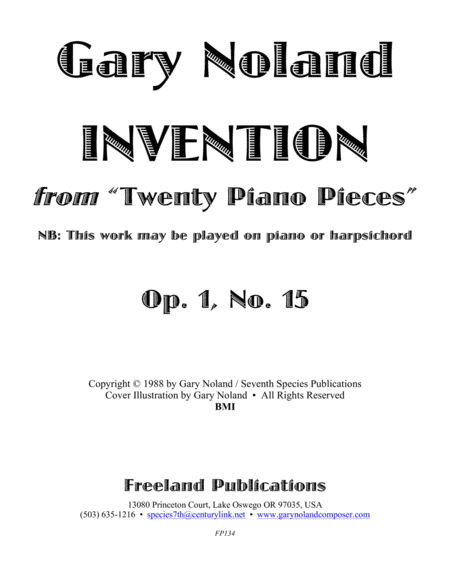 "Two-Part Invention" in G Minor Op. 1, No. 15