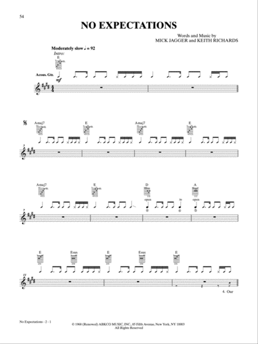 No Expectations Electric Guitar scores gallery preview page 1