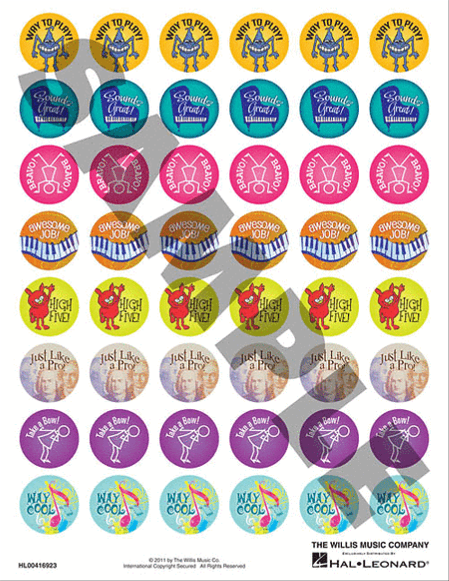 Piano Achievement Stickers Piano Method scores gallery preview page 2