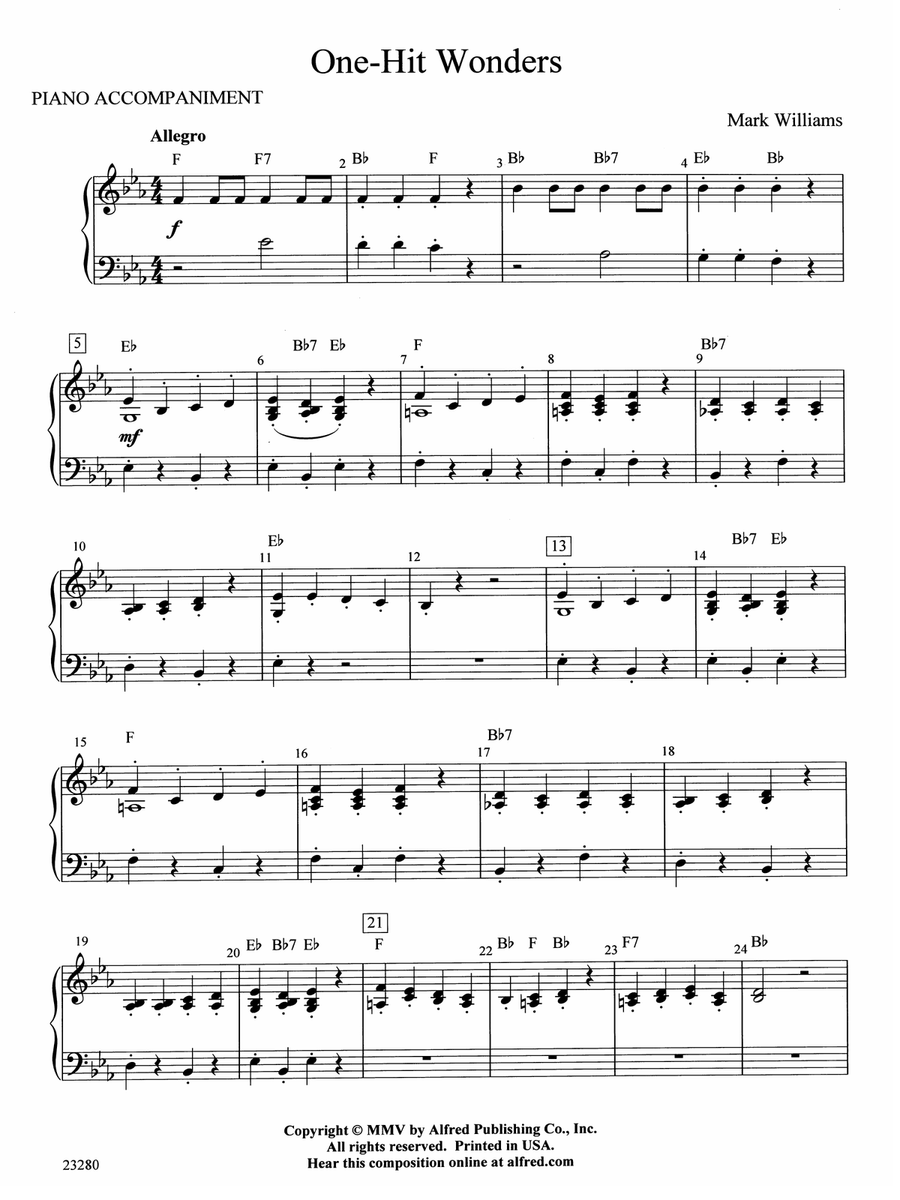 One-Hit Wonders: Piano Accompaniment