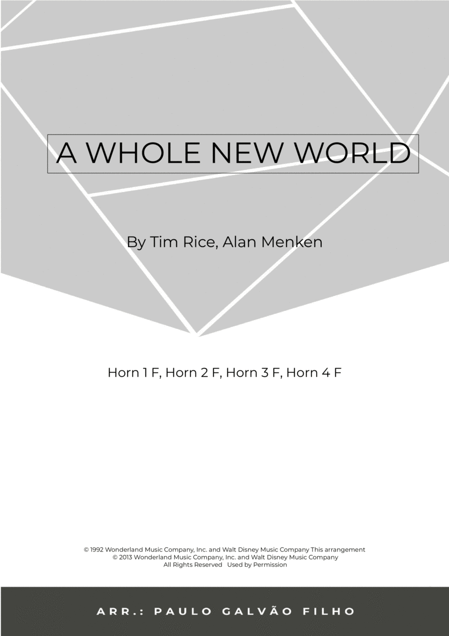 A Whole New World Horn Solo scores gallery preview page 1