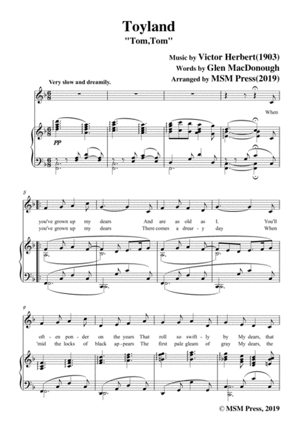 Victor Herbert-Toyland,in F Major,for Voice and Piano image number null