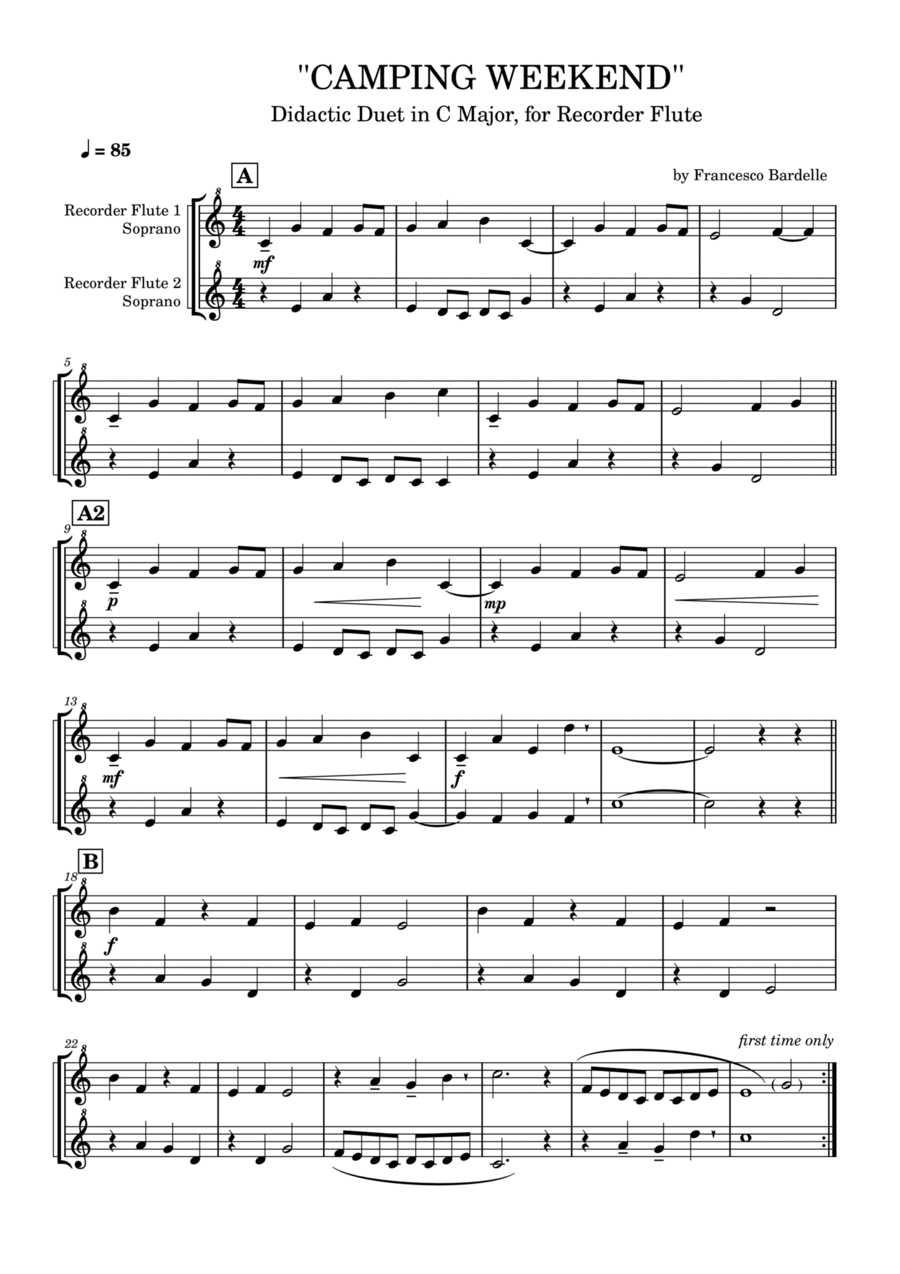 CAMPING WEEKEND CAMPING WEEKEND Woodwind Duet scores gallery preview page 1