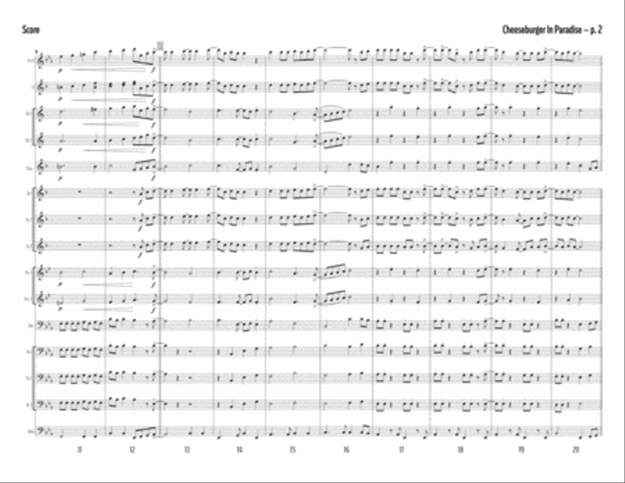 Cheeseburger In Paradise Marching Band scores gallery preview page 2