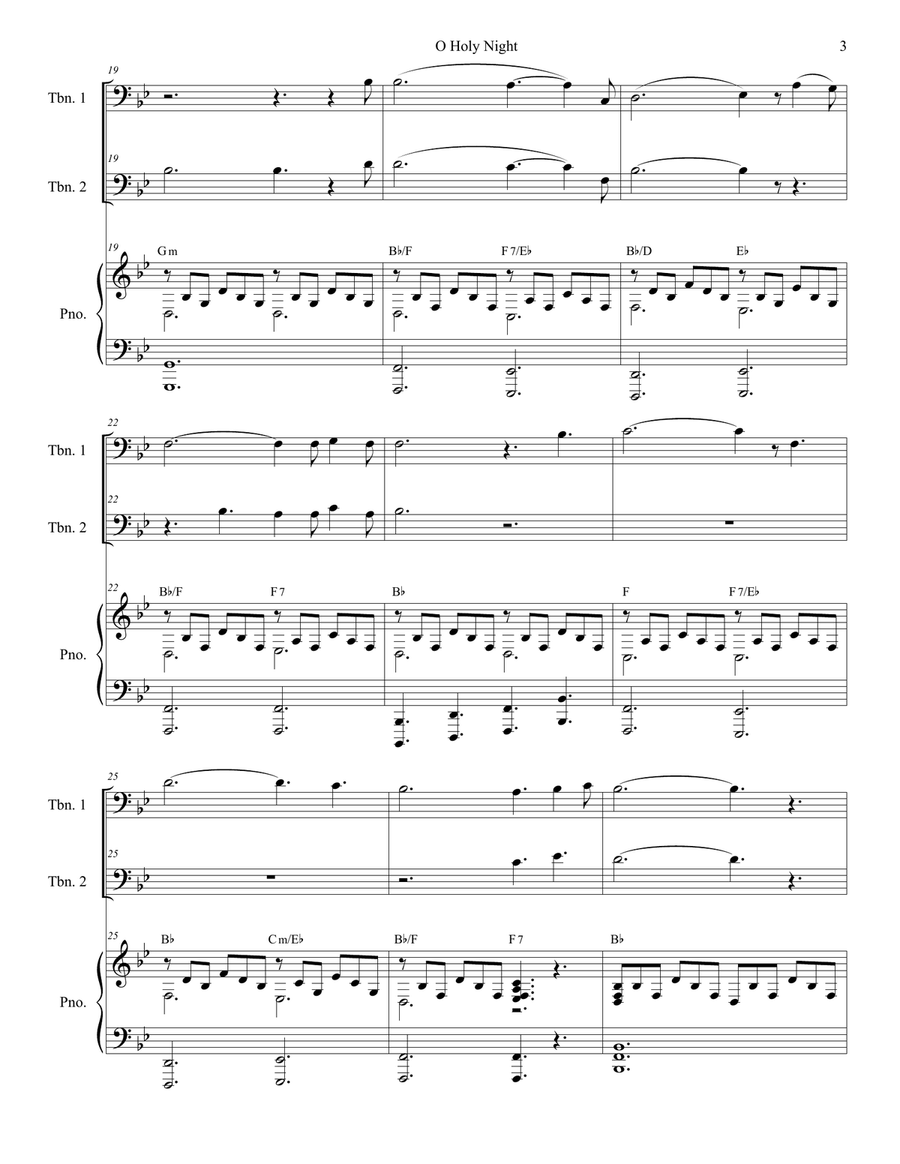 O Holy Night (Trombone Duet) Trombone Duet scores gallery preview page 4