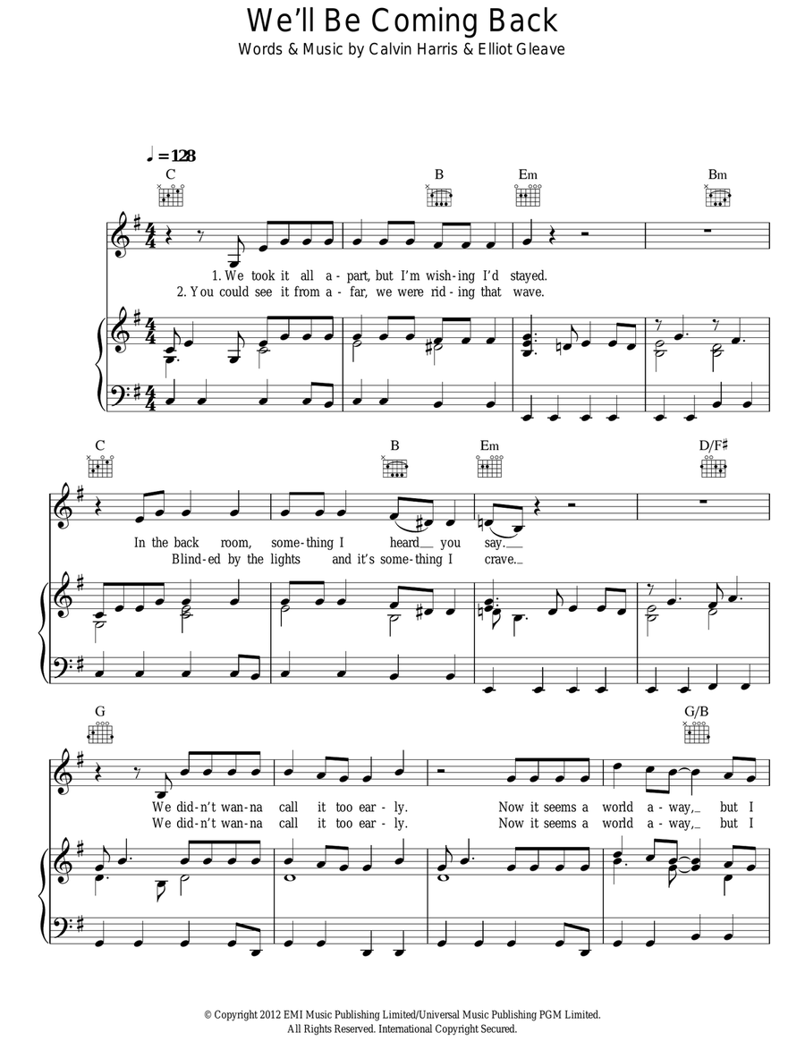 We'll Be Coming Back Acoustic Guitar scores gallery preview page 1