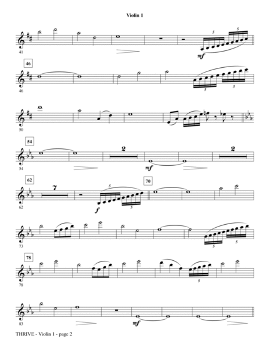 Thrive - Violin 1 Choir scores gallery preview page 2