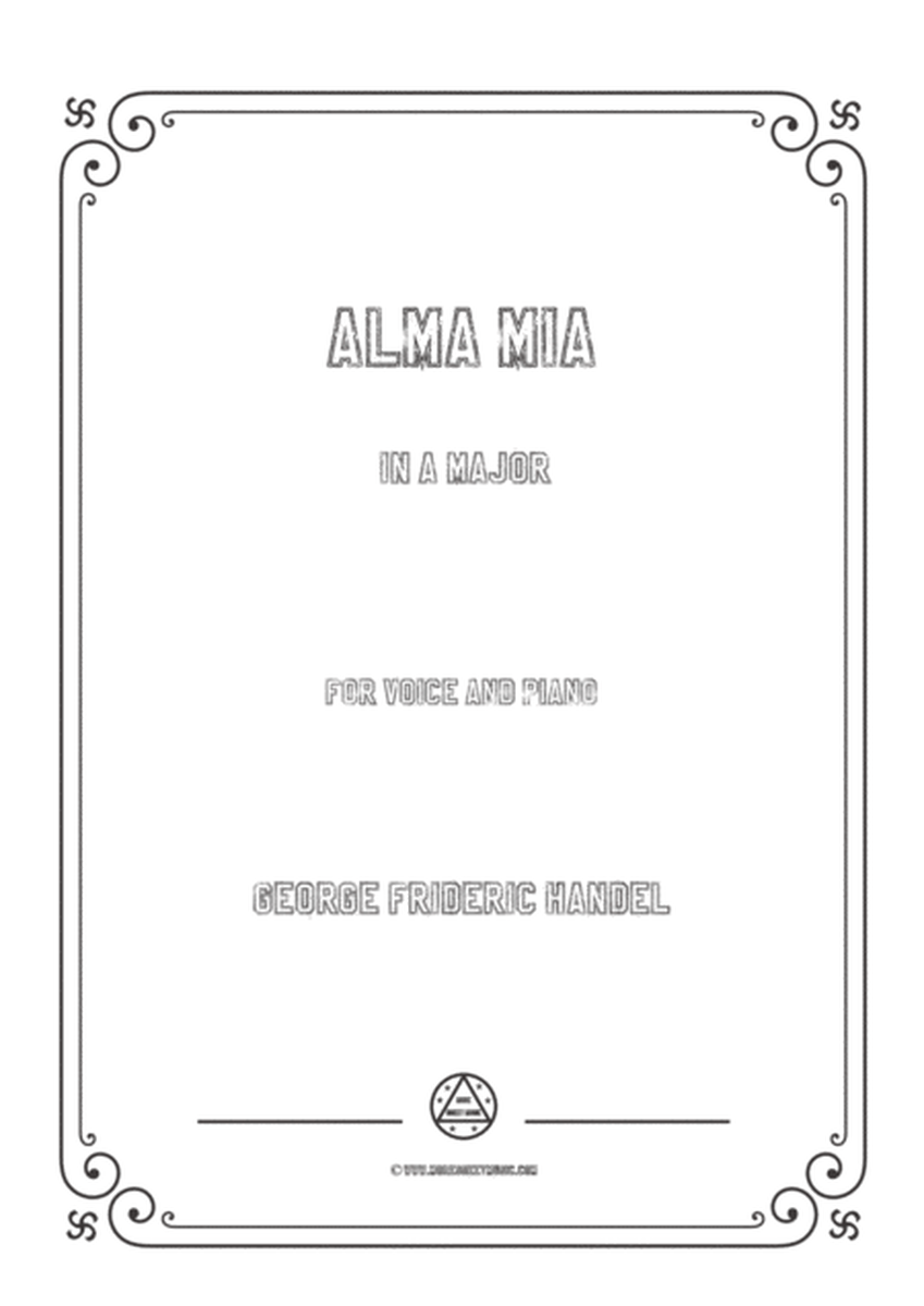 Handel-Alma mia in A Major,for Voice and Piano image number null