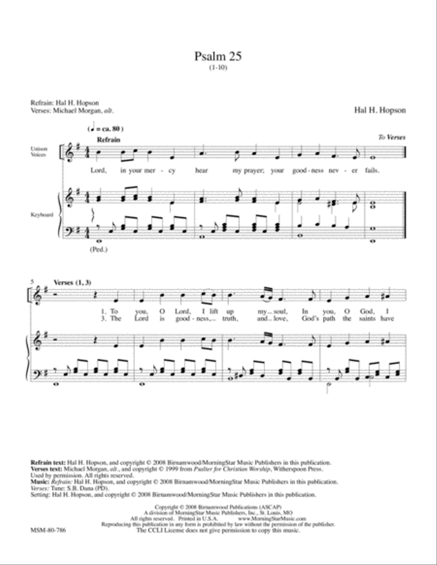 Psalm 25 4-Part scores gallery preview page 1