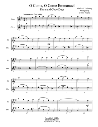 O Come, O Come Emmanuel - Flute / Oboe Duet - Early Intermediate Level