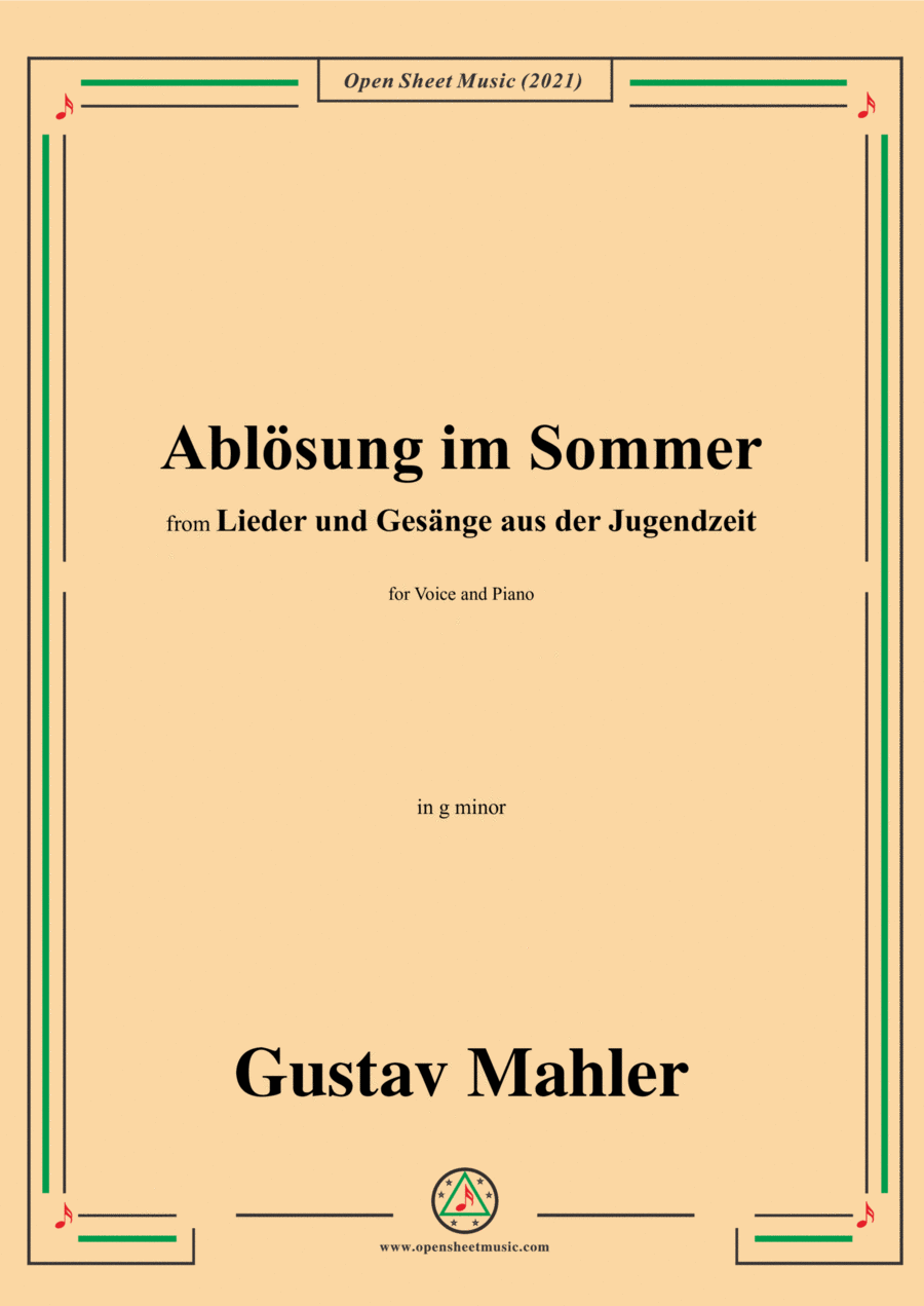 Ablösung im Sommer,in a minor,from 'Lieder und Gesänge aus der Jugendzeit',for Voice and Piano Voice Solo scores gallery preview page 1