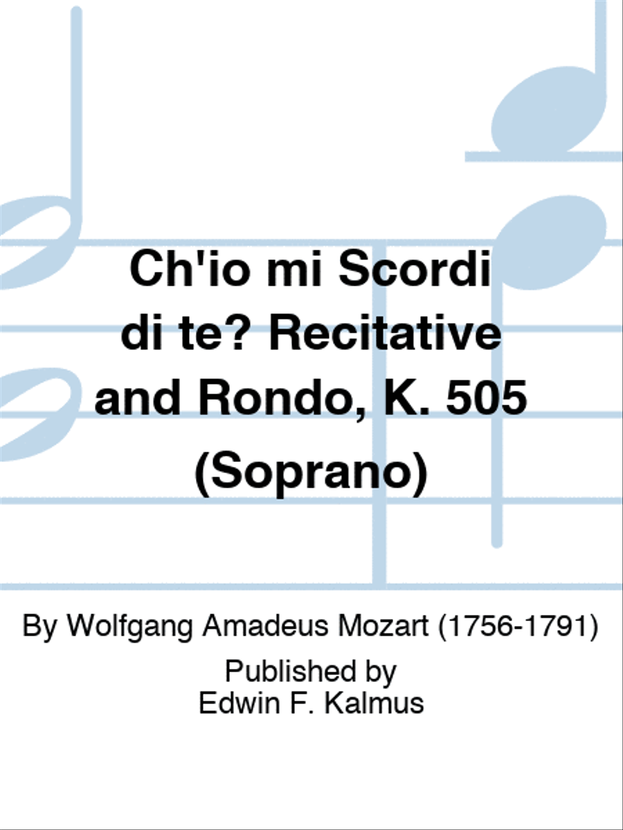 Ch'io mi Scordi di te? Recitative and Rondo, K. 505 (Soprano) Score scores gallery preview page 1