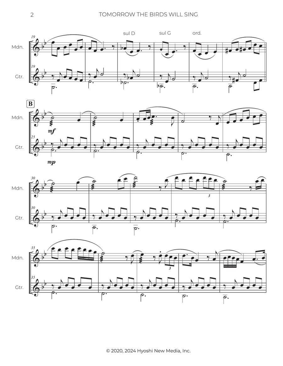 Tomorrow The Birds Will Sing Classical Guitar scores gallery preview page 3