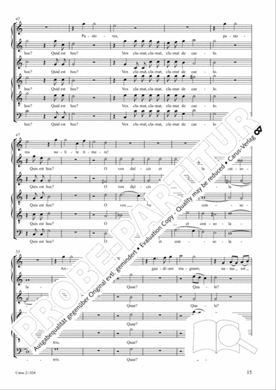 Four Christmas motets (Vier Motetten fur die Weihnachtszeit) Score scores gallery preview page 16