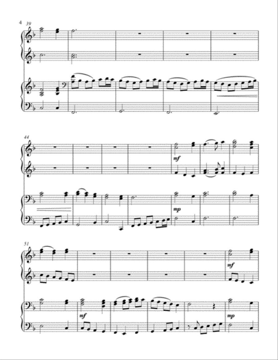 Come, Thou Long Expected Jesus (1 piano, 4 hand duet) 1 Piano, 4-Hands scores gallery preview page 5