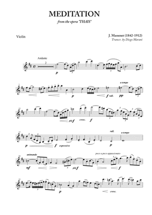 Book cover for Meditation from "Thais" for Violin and Piano