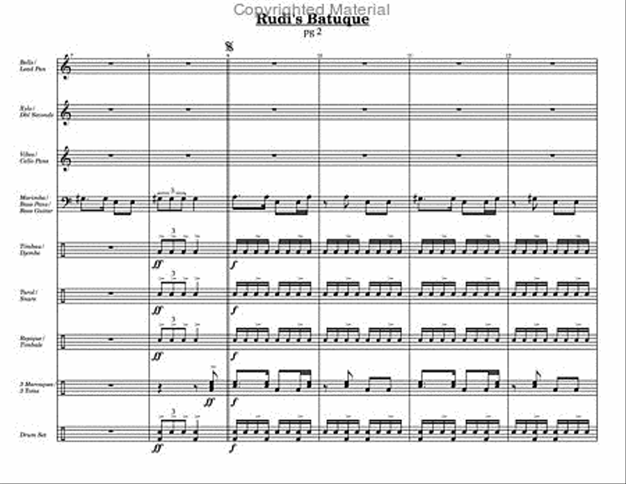 Rudi's Batuque Percussion Ensemble scores gallery preview page 3