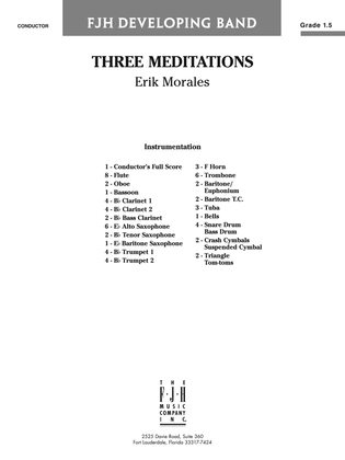 Book cover for Three Meditations: Score