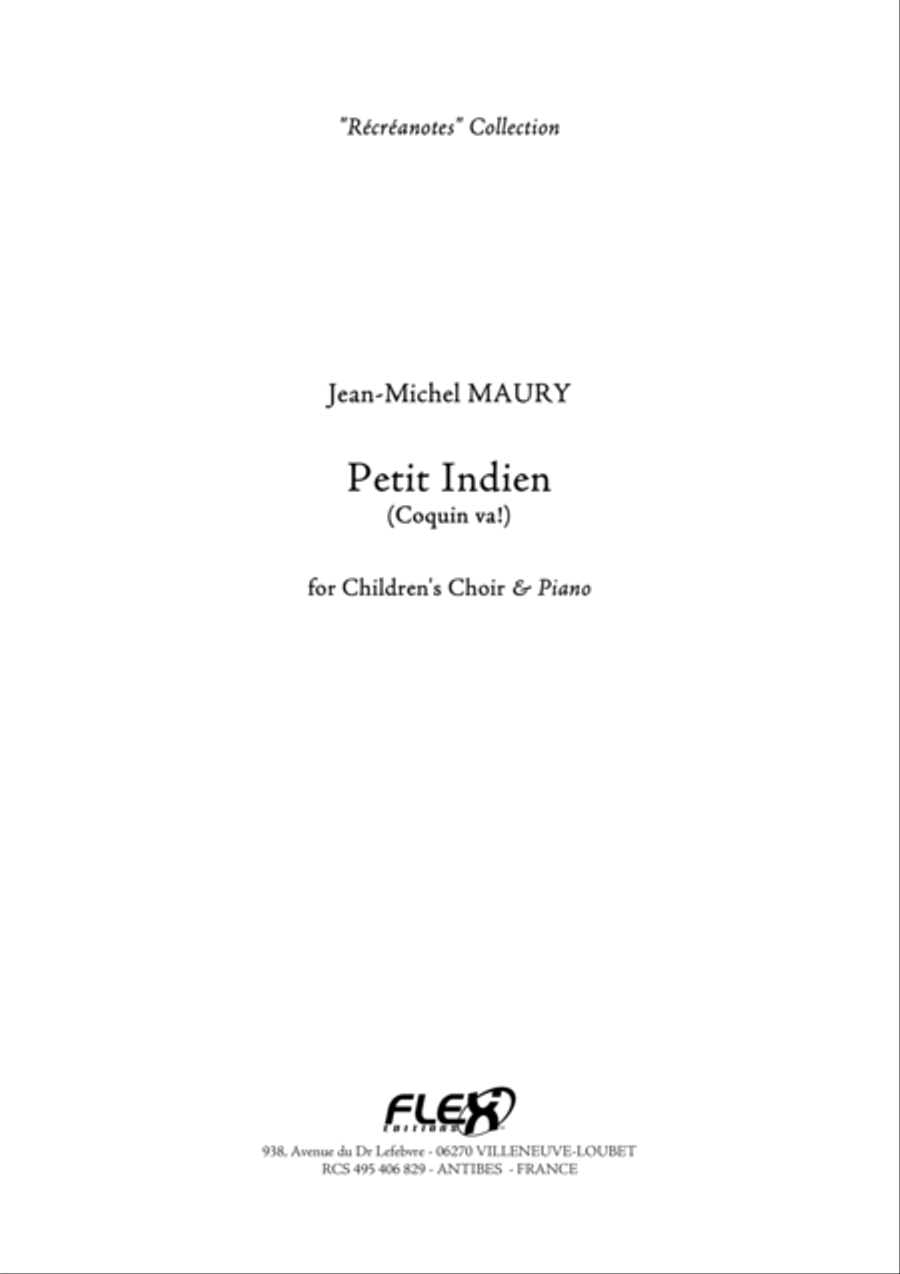 Petit Indien - Piano Reduction Children's Choir scores gallery preview page 1