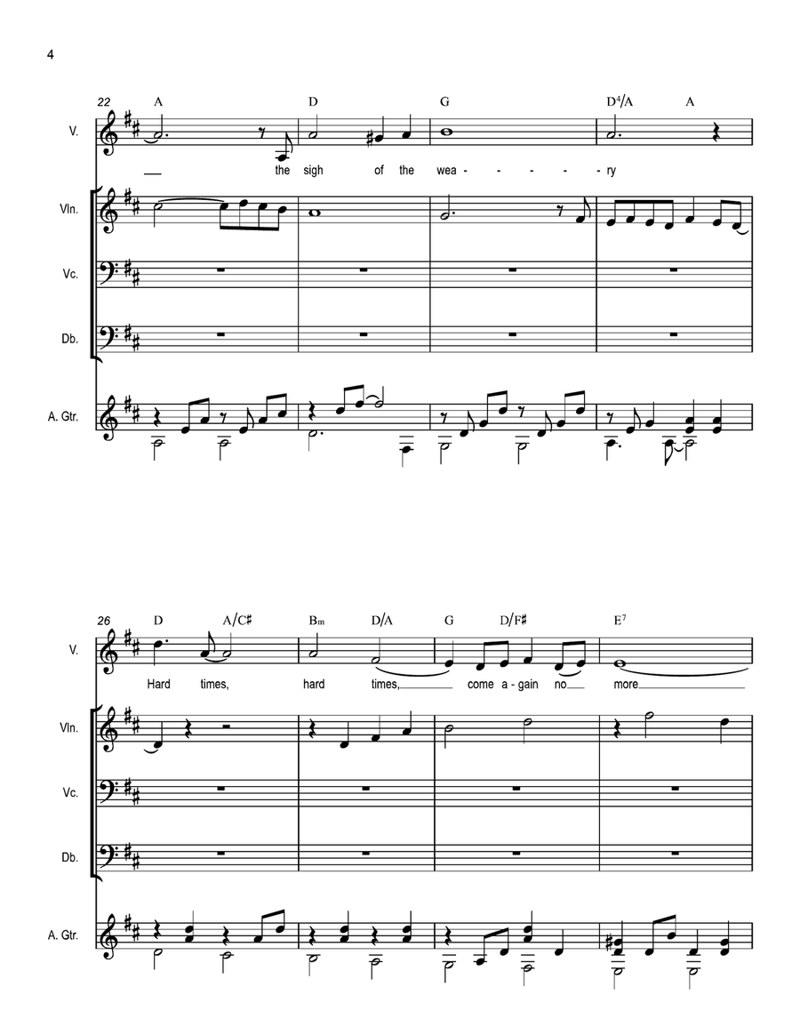 Hard Times Come Again No More (arr.) Small Ensemble scores gallery preview page 4