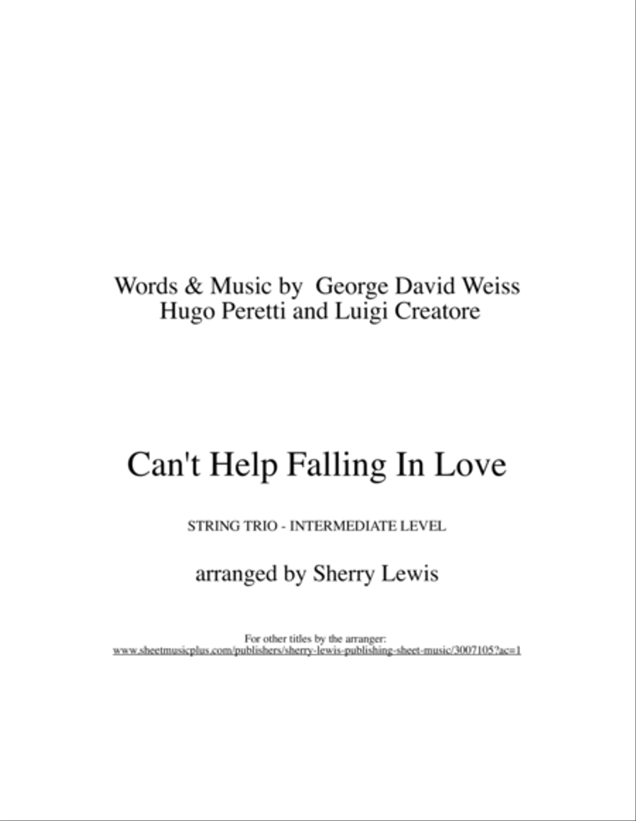 Can't Help Falling In Love String Trio scores gallery preview page 2