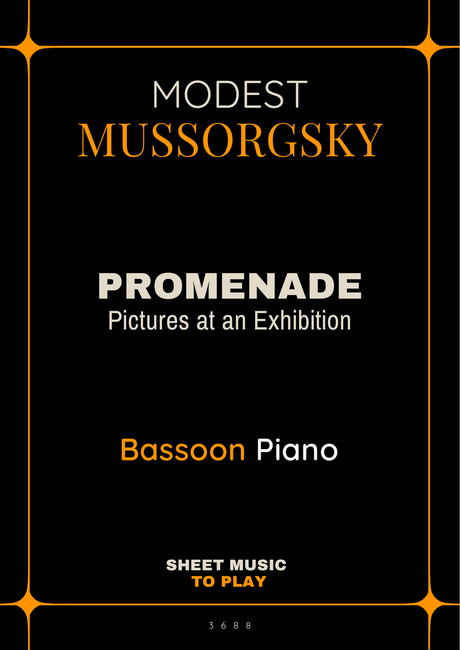 Pictures at an Exhibition - Promenade - Bassoon and Piano (Full Score and Parts) Bassoon Solo scores gallery preview page 1