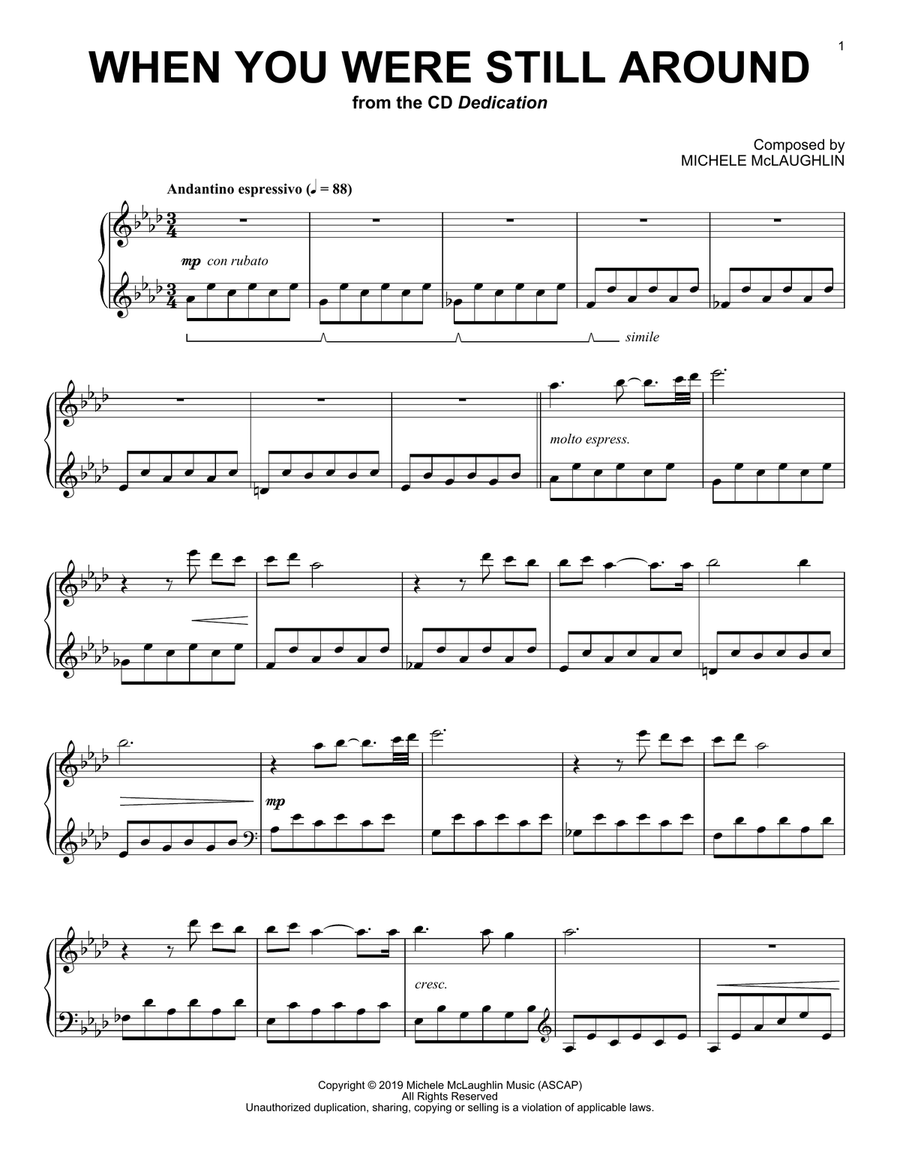 When You Were Still Around Piano Solo scores gallery preview page 1