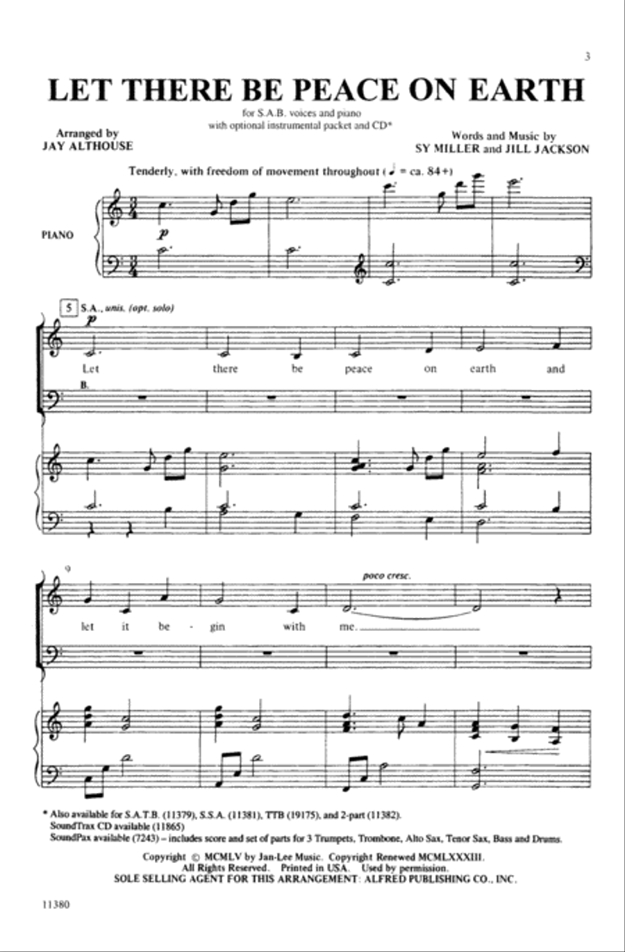 Let There Be Peace on Earth Choir scores gallery preview page 2
