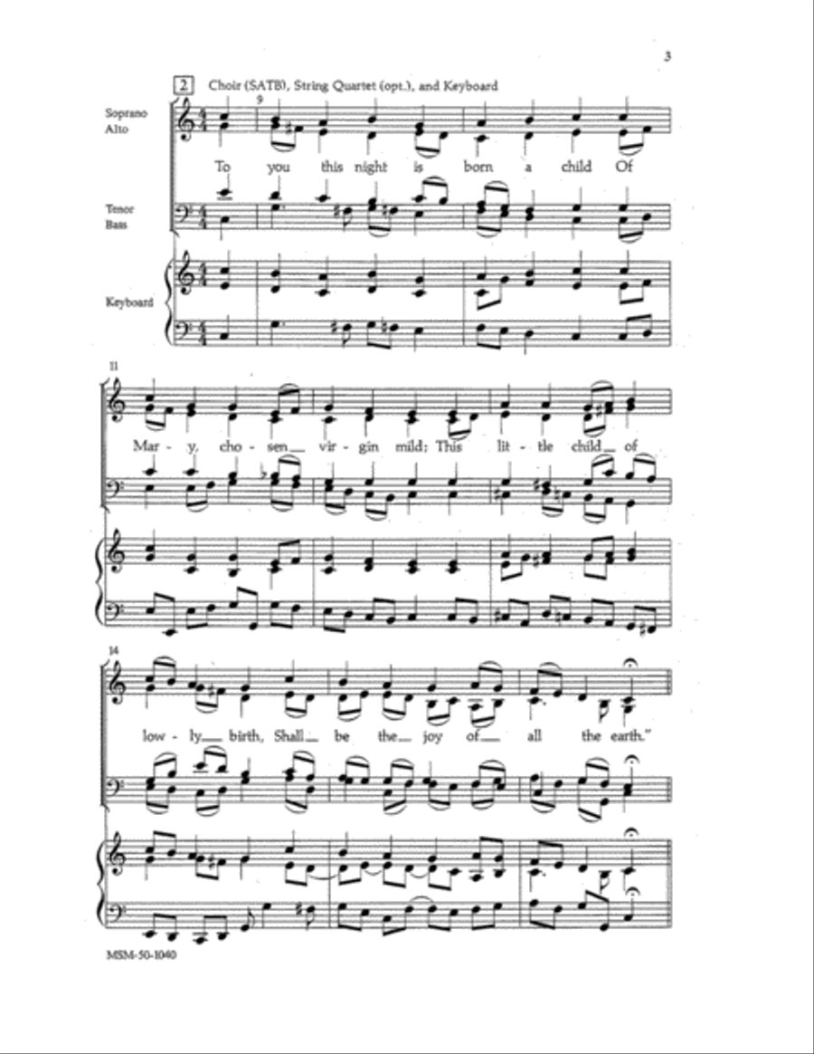 From Heaven Above to Earth I Come (Choral Score)