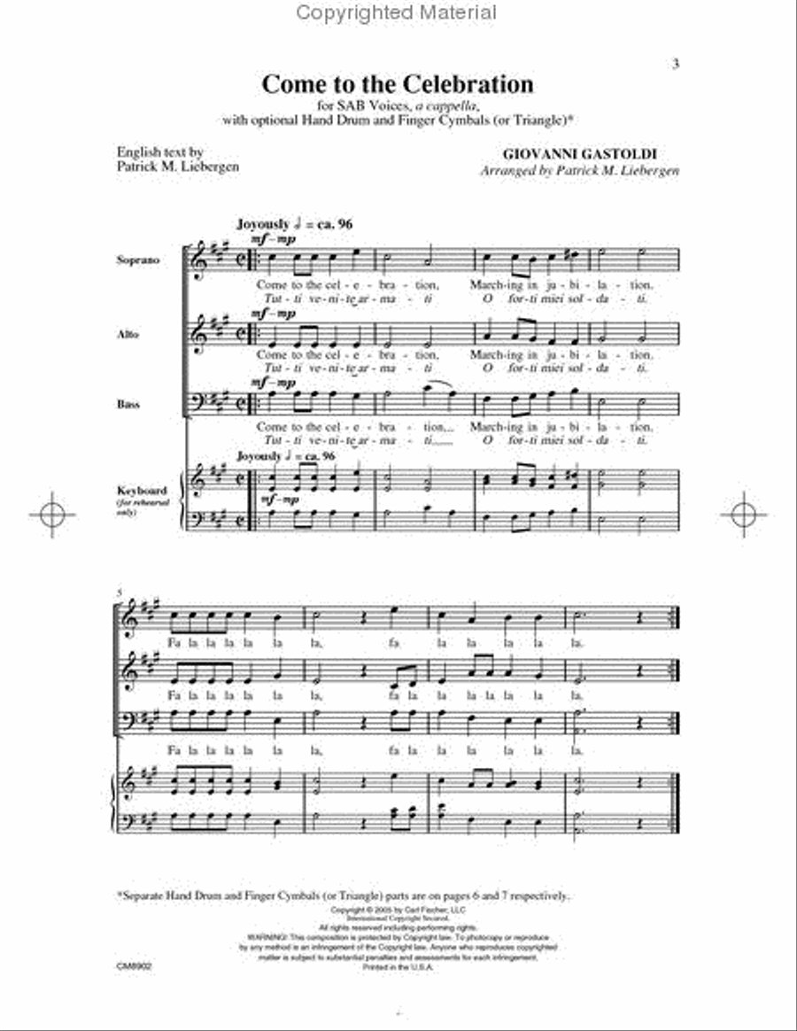 Come To the Celebration 3-Part scores gallery preview page 2